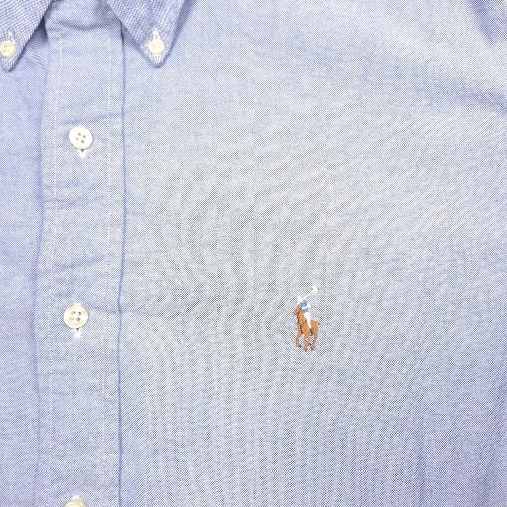 Ralph Lauren Yarmouth Oxford Shirt Men 17-34 Light Blue Cotton Button Down Pony